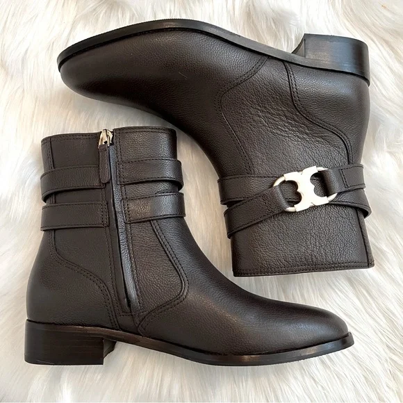 NEW Tory Burch Gemini Link Brown Leather Boots
